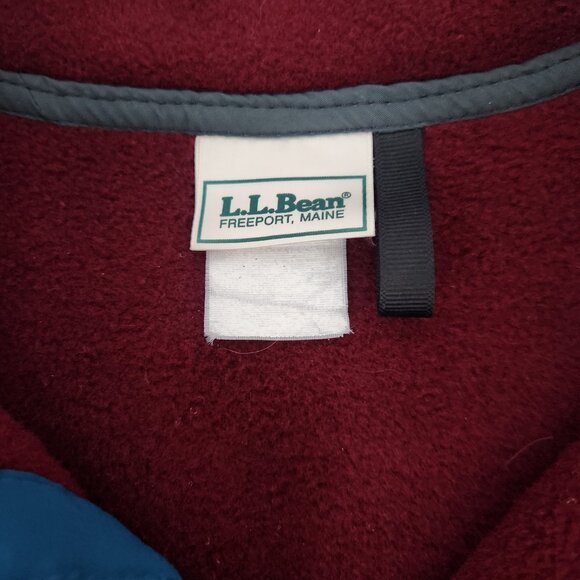 Vintage LL Bean Women's Pullover Maroon Fleece Size XL - Picture 9 of 9